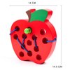 Kizh Wooden Lacing Apple Threading Toys Wood Block Puzzle Travel Game Montessori Early Learning Fine Motor Skills Educational Gift for 1 2 3 Years Old Toddlers Baby Kids