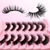 Cat-Eye Lashes Flu-ffy 21mm Manga Lashes Wispy Fairy Eyelashes, Curly Volume Spiky Lashes Faux Mink False Eyelashes that look like extensions Lashes Natural Look 7 Pairs Pack(ZD98)