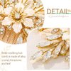 Kisshine Flower Bride Wedding Hair Comb Gold Rhinestone Headpiece Bridal Crystal Leaf Hair Accessories for Women and Girls