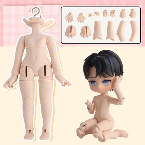 XiDonDon New 1/12BJD Doll Body for GSC Head,OB11 Doll Replace Body, with Animal Body Accessories,Three Uses,Action Figures (White)