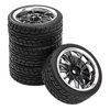 HIRCQOO 12-Spoke 12mm Hex Hub Wheel Rims & Rubber Tires Compatible with HSP Tamiya HPI Kyosho 1/10 On-Road Touring Car WLtoys 1/14 144001 Traxxas 1/16 Slash RC 1/18 A959B Buggy