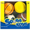 Kiddie Play Set of 4 Balls for Toddlers 4" Soft Soccer Ball, Baseball, Basketball, and 6" Football for Kids