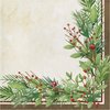 Creative Converting Winter Wreath Napkins, Ivory