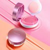 BLUE LOVE Cushion Liquid Blush for Cheeks with Mirror, Natural and Elegant Face Makeup Blush Cream, Silky Face Blushes Cheek Tint, Contour & Highlight Face for Sheer Finish(Pink Peony)