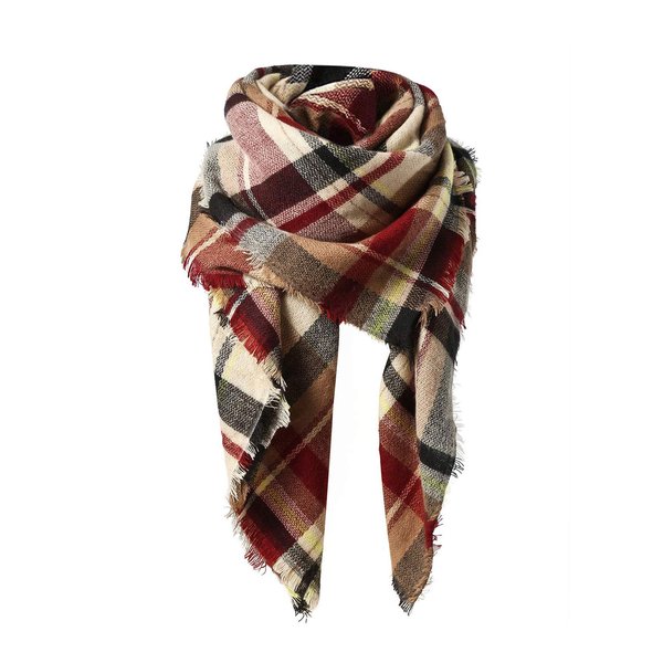Sweet Gifts for Women - Scarves for Women Gifts Plaid Blanket Scarf Trendy Tartan Scarves Oversized Wrap Shawl Gift (One Size, A Pink Scarf)