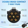 Nilight - 50050R 7-Way Trailer Plug Socket Extension Cable 3FT Long 10-14 AWG Double-Prong Copper Terminals/Wires for 7-Blade Trailer Wiring Connector Cord, 2 Years Warranty