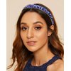 Wecoe Rhinestone Headband Royal Blue Headband Women Non Slip Fashion Bling Sparkly Diamond Headband Wide Hair Band Holiday Birthday Holiday Gift Formal Hair Accessories For Women Girls