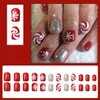 24Pcs Christmas Snowflake Glitter Press on Nails Short Square Fake Nails Xmas False Nails Christmas Full Cover Cute Winter Artificial ons Nails Acrylic Stick on Nails for New Year Nail Art Decoration