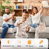 Qoosea Mini Karaoke Machine with 2 Wireless Microphones Portable Bluetooth Microphone with Speaker for Kids and Adults Speaker with Light Birthday Gifts for Girls Ages 4~12+ Years Old (Beige)