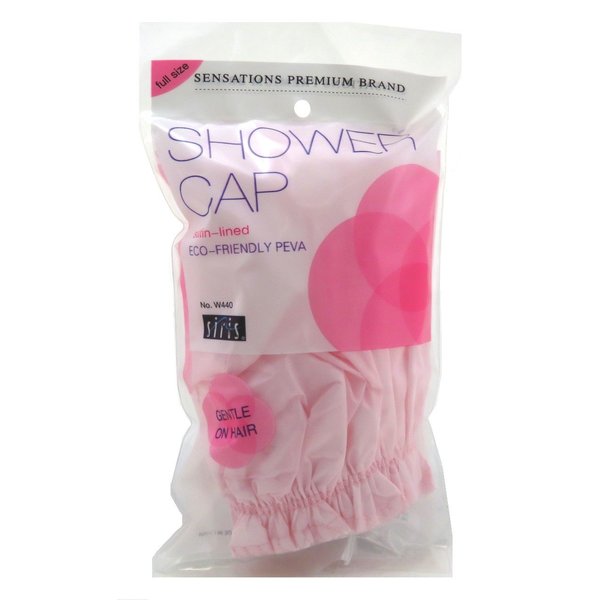 Siris Shower Cap Full Size Satin Lined Vinyl (6 Pack)