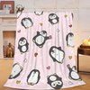 Penguin Blanket Penguin Fleece Throw Blanket Super Soft Warm Cozy Fuzzy Plush Cute Penguin Blanket Gifts for Girls Boys Kids Room Decor 40"X50"
