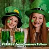 St Patricks Day Tattoos Glitter Shamrock Temporary Tattoo Stickers, Waterproof Saint Patricks Day Green Clover Tattoos Face Body Art Make up Deco Irish Party Favors (Medium, Count, 24)