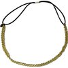 Mia Fashion Headband, Hair Accessory OR Necklace, Twisted Metal Chain + Elastic Rubber Band for Women, Teens, Girls - Gold Color