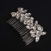 BERYUAN Clear Rhinestone Crystal Hair Comb Silver Rhinestone Bridal Hair Side Comb Teardrop Rhinestone Crystal Wedding Headpiece Dainty Rhinestone Hair Side Comb for Wedding Women Girls