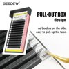 SEEDEW 6D Lash Extensions, 0.07mm D Curl 10mm 12 Rows/Tray, W Shape Flat Stem, Korean PBT Mega Volume False Eyelashes Grafting for Beginner Artist, Lash Tech, Beauty Salon(6D-Matte Black-0.07-D-10mm)
