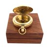 Antique Retro Compass Functional Marine Compass with Brown Wooden Box, 2 inches Shiny Brass Finish
