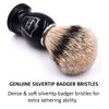 Parker’s 100% Silvertip Badger Bristle Shave Brush – Brush Stand Included (Black Handle)