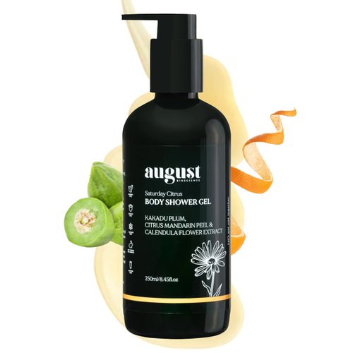 August Bioscience Body Shower Gel for Men & Women 8.4 Fl Oz (250 ml) Moisturizing Body wash for Sensitive Skin (Kakadu Plum & Mandarin Fruit)