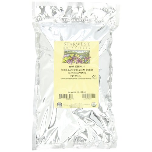 Starwest Botanicals Organic Green Yerba Mate' Leaf Cut, 1-pound Bag