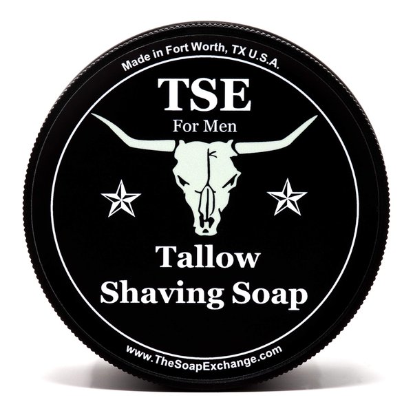 TSE for Men Cool Mint Shaving Soap with Tallow and Shea Butter. Natural Ingredients for Rich Lather and a Smooth Comfortable Shave. Artisan 4.5 oz Semi-Soft Italian Style. Made in the USA.