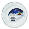 WNA RSM91210WS Masterpiece Plastic Plates, 9 Inch Diameter, White With Silver Accents, Pack of 10 (Case of 12)