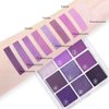 evpct 9 Colors Purple Violet Lavender Glitter Shimmer Sparkly Eyeshadow Mermaid Halloween Makeup Palette for women Highly Pigmented Waterproof Mauve Bright Purple Pink Sparkling Eye Shadow Palette Kit