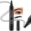 BINGBRUSH Eyebrow Pencil Micro 4 Point Ink Pen by Brow Stylist - Eye Makeup Lift & Snatch Eyebrow Pen Kits Long-Lasting Waterproof Natural Eyebrow Hair (1Pc 05# Black)