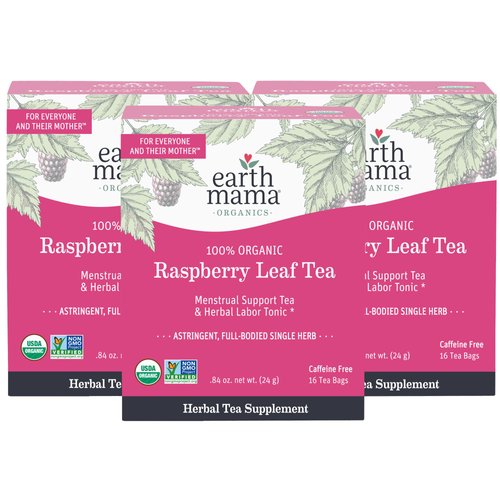 Earth Mama Organic Raspberry Leaf Tea Bags | Labor Tonic &amp; Menstrual Support Herbal Tea, Red Rasp...