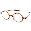 DOOViC Round Reading Glasses Flexible Lightweight Readers Glasses Fashion Design Tortoise for Men & Women +3.50 Strength