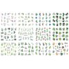 Leaf Nail Art Stickers Decals, 12 Sheets Cool Tropical Leaf Water Nail Decals Green Plant Leaves Nail Stickers Coconut Tree Leaves Fresh Design Nail Art Supplies for Summer Acrylic Nails Decorations