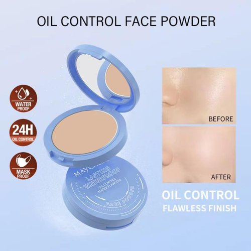 ZAMANIYA Oil Control Face Pressed Powder,Matte Smooth Setting Powder Makeup,Waterproof Long-Lasting Makeup Setting Powder,Oil Control Flawless Finish,Lightweight,Residue-Free (02 NATURAL BEIGE)