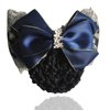 AsggBah 2pcs Upscale Hair Clips with Bow Knot Bun Snood Hair Barrettes Decorated with Crystal Bow Hair Mesh Hair Net for Professional Ladies Women (Blue)