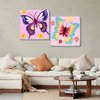 askkqtx 2 Pack Butterfly Paint by Number for Kids,Easy Paint by Numbers for Kids Ages 8-12,DIY Acrylic Oil Painting Kits for Home Wall Decor and Girls Gifts-8x8inch（with Wooden Framed）