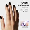CANNI Black Gel Nail Polish, 1 Pcs 16ml Pure Black Gel Polish Soak Off LED Nail Gel Polish Set Nail Art Starter Manicure Salon DIY at Home