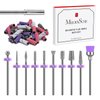 MelodySusie Nail Drill Bits, 10Pcs Diamond Sanding Bit Set with 40pcs Small Sanding Bands (#120#180#240 Grits) with 3.1mm Mandrel Bit, Nail Gel Polish Remover Tool for Acrylic Nails Manicure Nail Prep