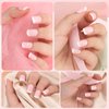 Yokilly Natural French Acrylic False Nails Kit Including 12 Different Size Short Press on False Nails,Pink White Nails Tips Sets with Nail Glue Stickers,Files and Stick (120 Pcs)