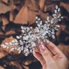 Unicra Silver Bride Wedding Hair Comb Rhinestone Bridal Headpiece Crystal Hair Accessories Hair Piece Jewelry for Women and Girls (A-Silver)