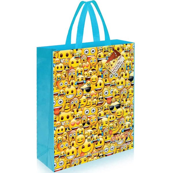 Emoji Plastic Tote Bag - 13" x 11", 1 Pc