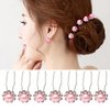 20 Pcs Wedding Bridal Imitation Pearls Crystal Rhinestone U Shaped Flower Hair Pins Clips - Women Hair Jewelry Accessories (Pink)