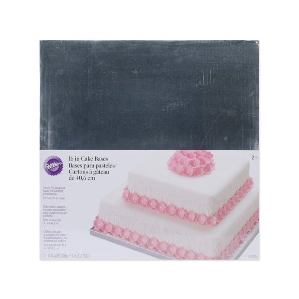 Cake Bases-16 Square Silver 2/Pkg