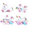 Pegmapri 16inch Unicorn Stuffed Animals PlaySet- Unicorn Doll Toy Gifts for Girls - Stuffed Mommy Unicorn with 4 Baby Plush Unicorns