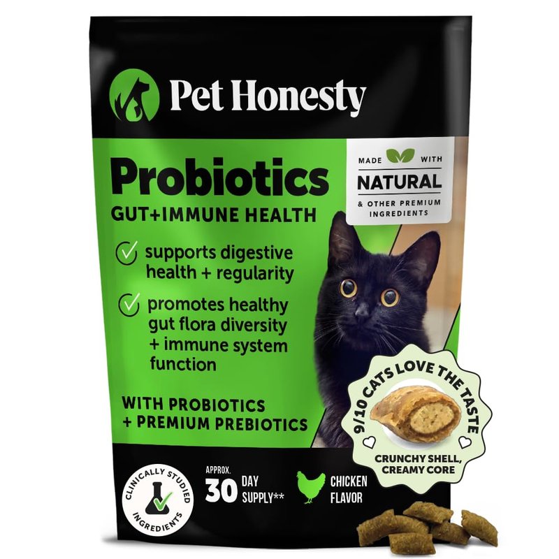 Cat Probiotics Gut + Immune Health Crunchy & Creamy Chews - Digestive Health, Supports Gut Health...