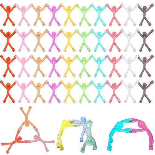 40 Pcs Humanoid Magnetic Toys,Colorful Magnetic Men Fidget Toys,Mini Magnet Travel Toys Adults Hobbies Novelty Man Fridge Magnets,for Home Office Refrigerator Door Fun Decor,10 Colors