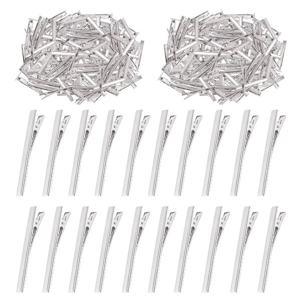 Swpeet 200Pcs 3inch - 7.5cm Alligator Hair Clips Kit, Perfect for Metal Duck Bill Hair Clips Flat Top Single Prong Hairpins for Hair Styling DIY Accessories