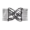 LOVEF 4Pcs Double Magic Slide Metal Comb Clip Hairpins Vintage Pearl Bead Stretchy Hair Combs for Women Ladies Hair Accessories Gift (Coffee)