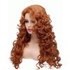 ZXUY Long Curly Wavy Synthetic Wigs for Women, Heat Resistant Fiber, Cosplay Full Head Wigs, Halloween/Christmas (Brown 60CM)