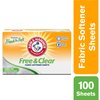 Arm & Hammer Fabric Softener Sheets, Free of Perfumes and Dyes, 100 ct