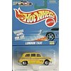 Hot Wheels - London Taxi - 1:64 Scale Replica - Collector #619 - Yellow Body Color w/graphics - 5 Spoke Wheels - China Made