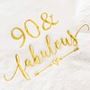 Crisky 90 and Fabulous Cocktail Napkins Gold for Women 90th Birthday Decorations, 90th Birthday Bevergae Dessert Cake Table Supplies, 50Pcs, 3-Ply