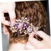 Beatifufu Hair Accessories - Alloy Floral Pearl Comb, Hair Clips, Headband for Brides, Girls, Wedding/Party Headpiece in Purple
